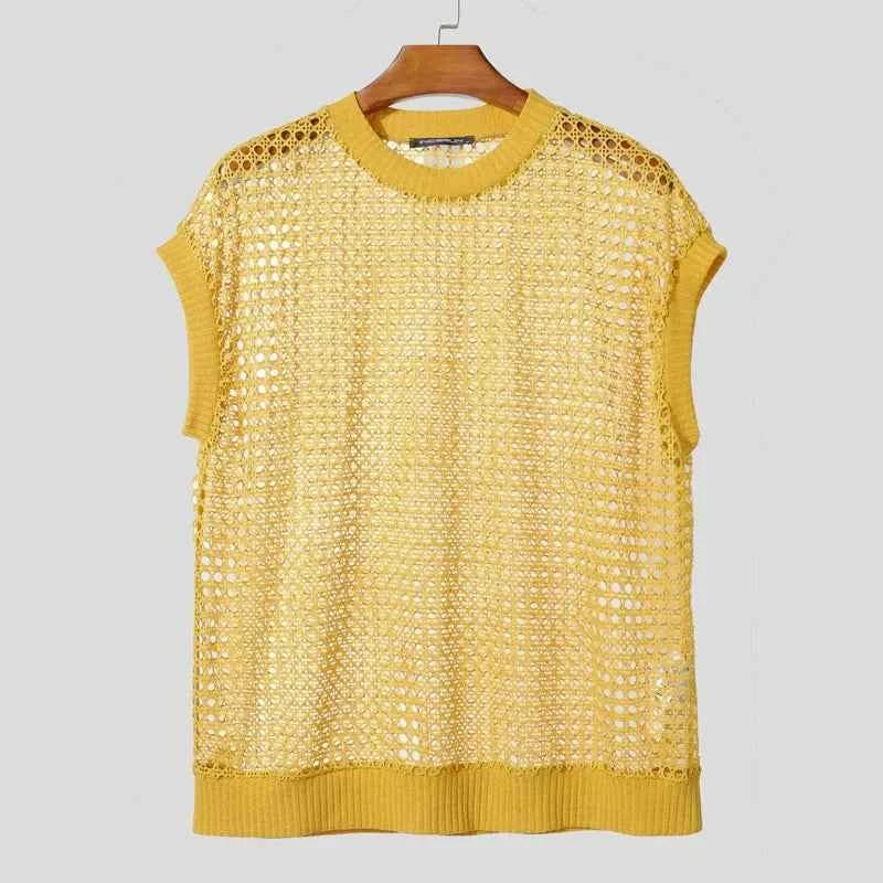 Men's Openwork Knit Vest