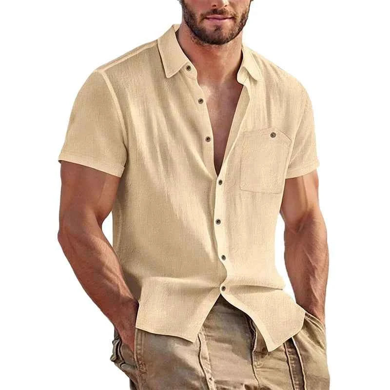 Textured Fitted Button-Up Shirt