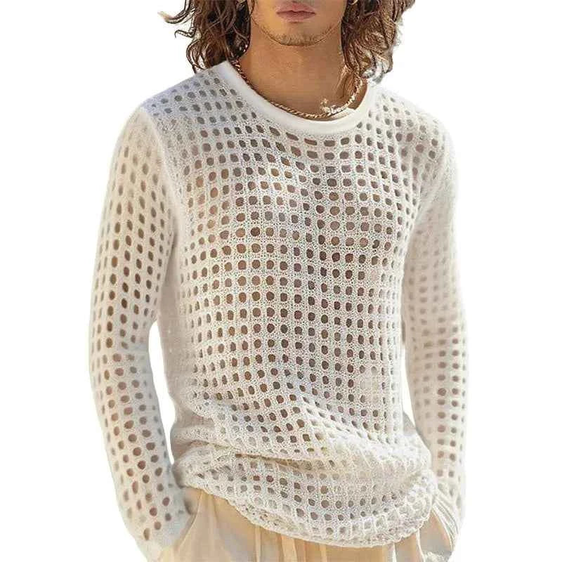 Men's Open Knit Mesh Top