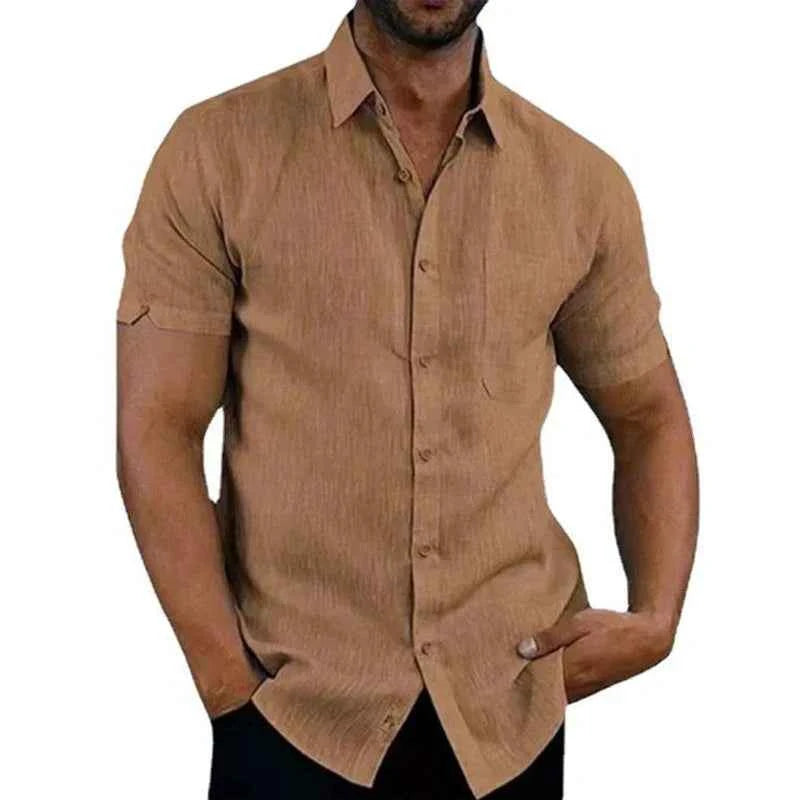 Textured Short Sleeve Button-Up Shirt