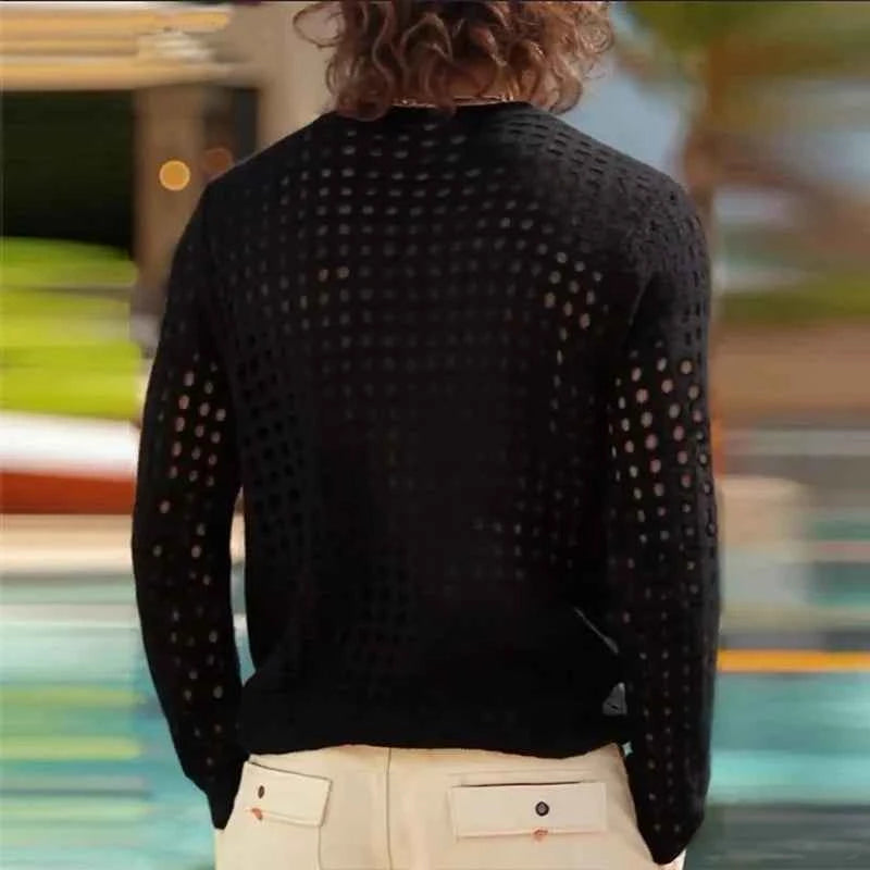 Men's Open Knit Mesh Top