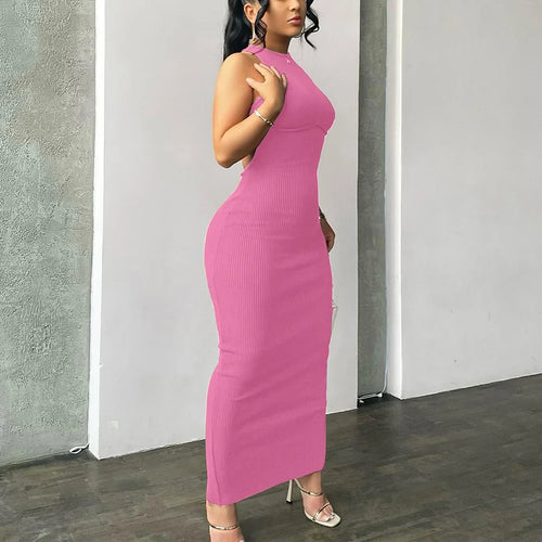 Ribbed Cutout Midi Dress