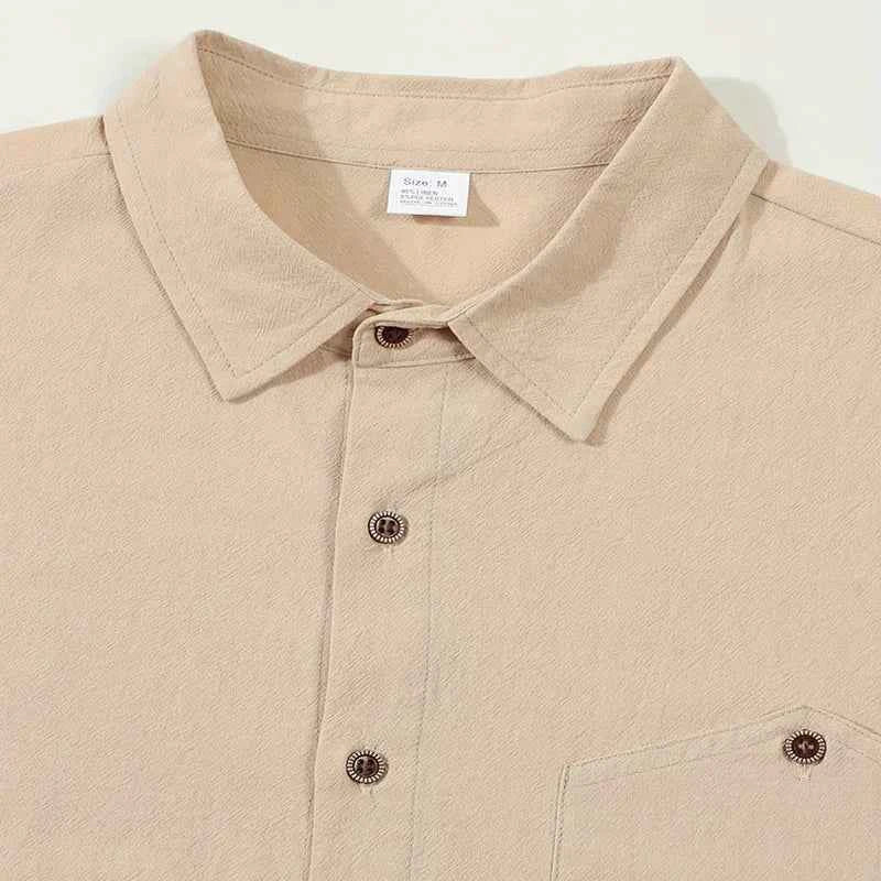 Textured Fitted Button-Up Shirt