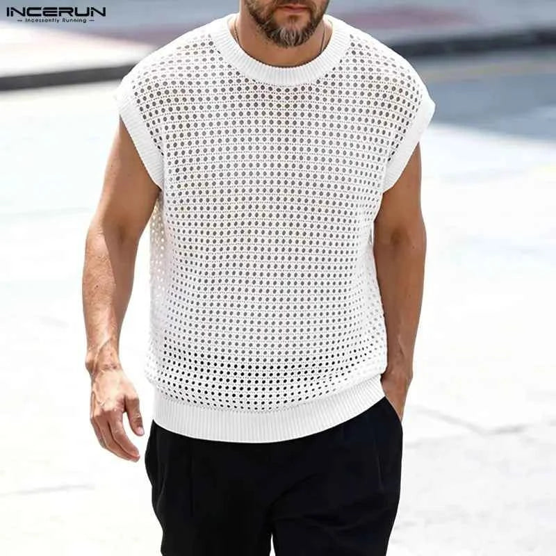 Men's Openwork Knit Vest