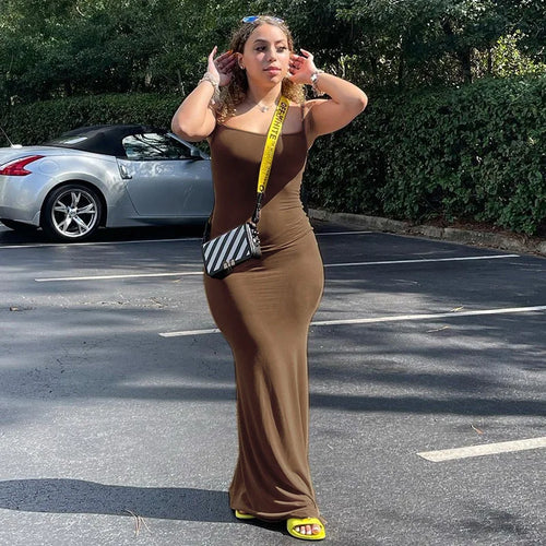 Ruched Strappy Maxi Dress