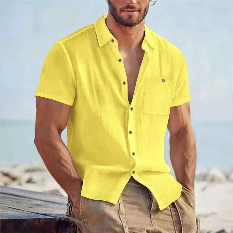 Textured Fitted Button-Up Shirt