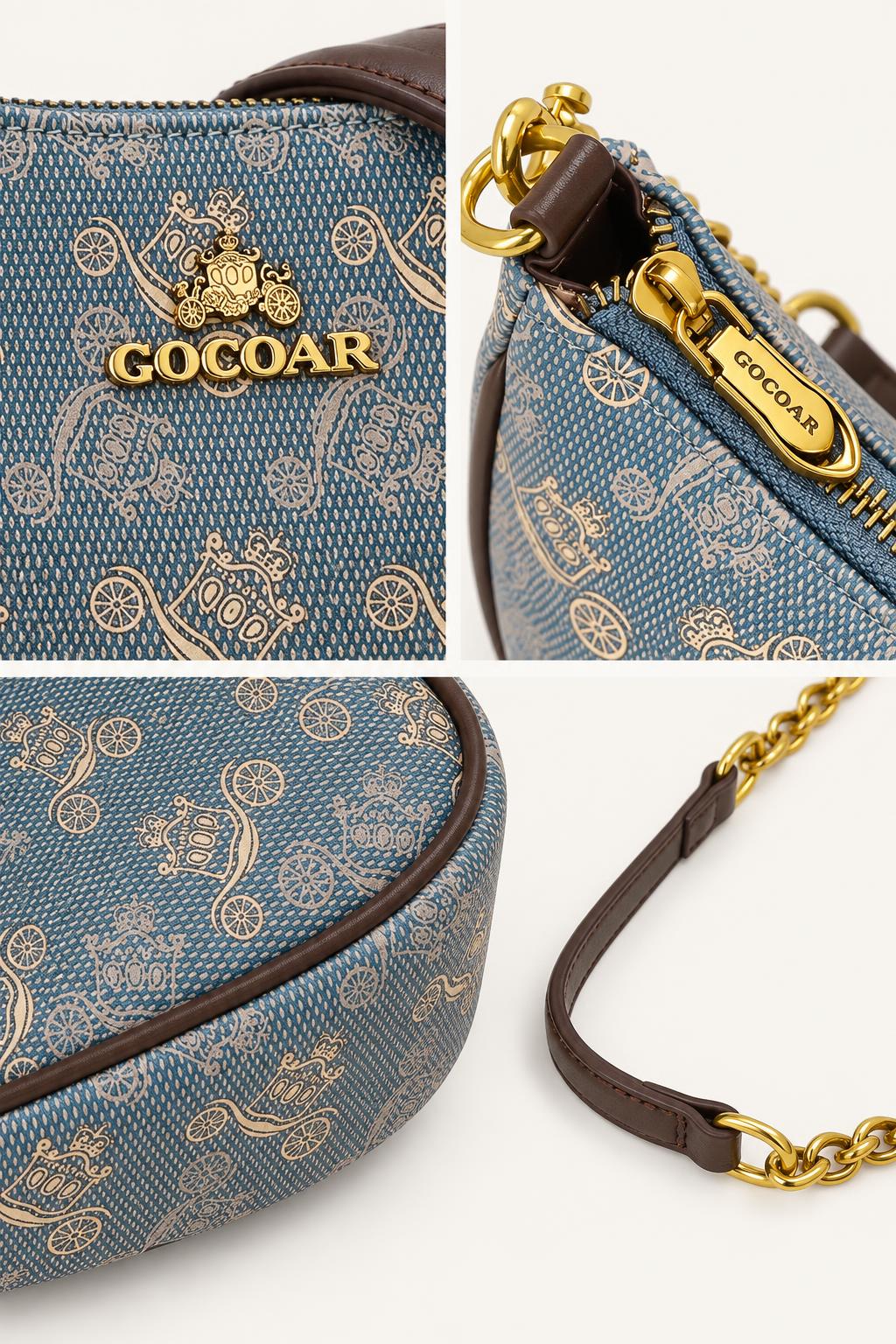 Unisex Compact Crescent Hobo Shoulder Handbag — carrying view