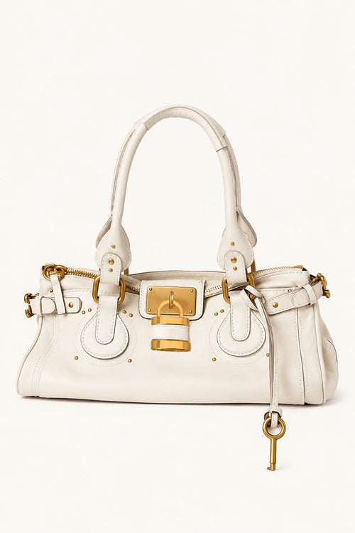Retro Lock Accent PU Satchel