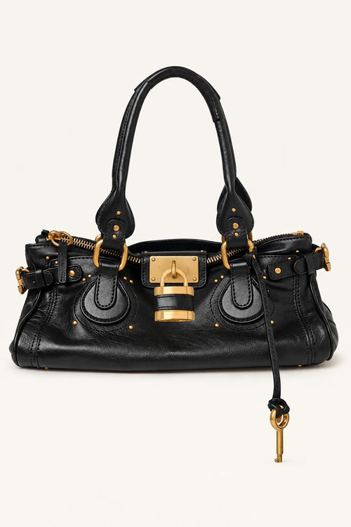 Retro Lock Accent PU Satchel
