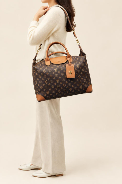 Patterned Structured Tote Bag