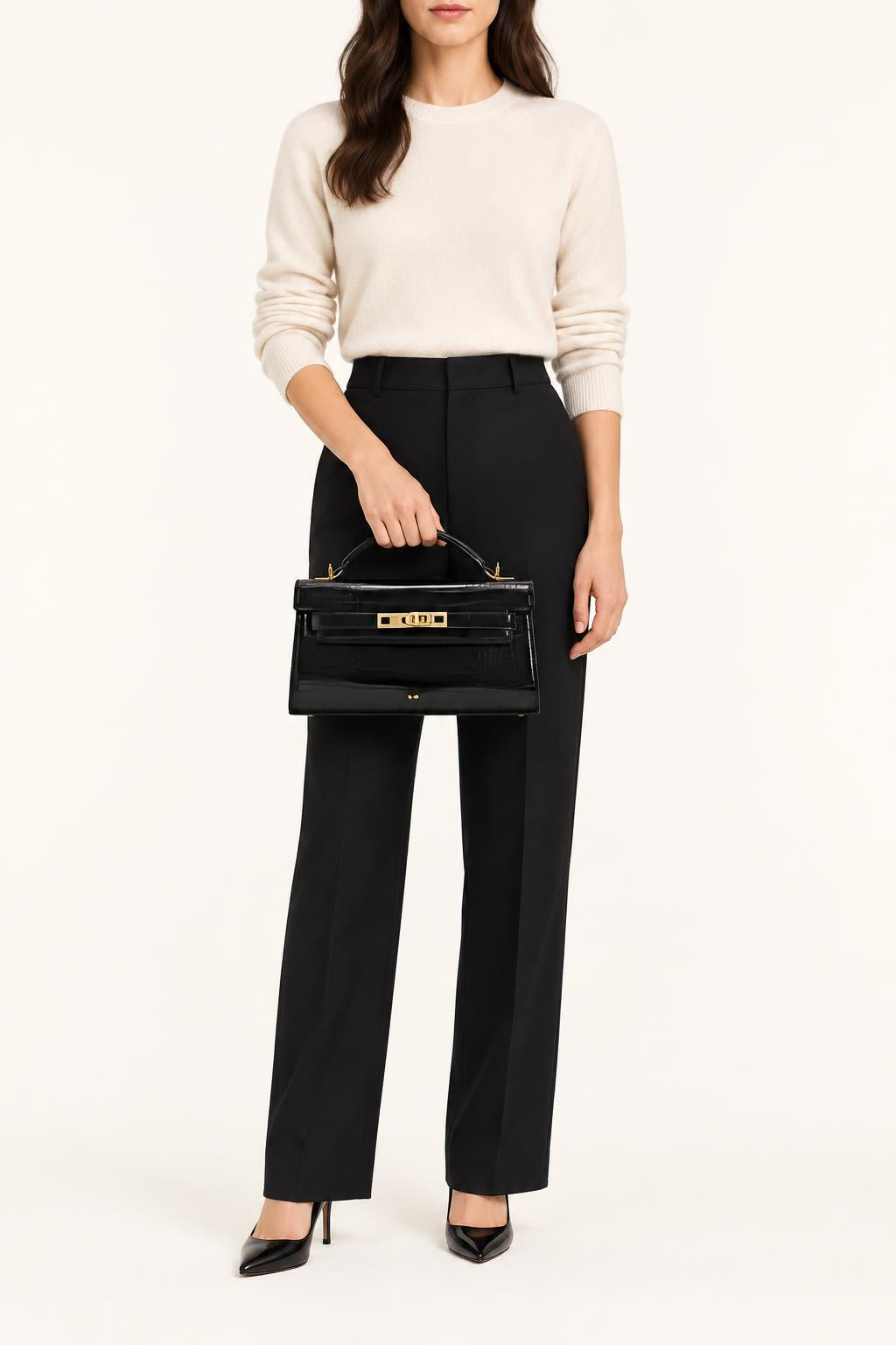 Narrow Structured Top-Handle Bags — carrying