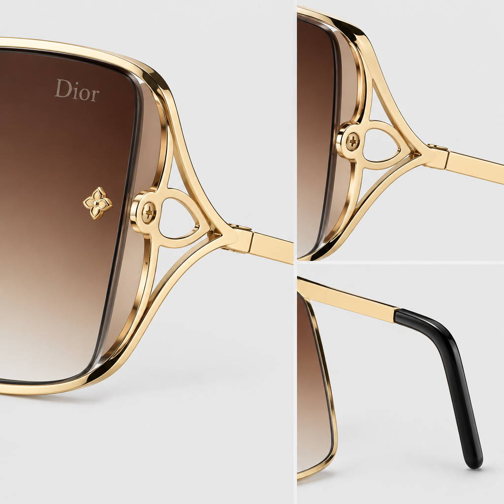 Unisex Square Metal Gradient Sunglasses — view 4