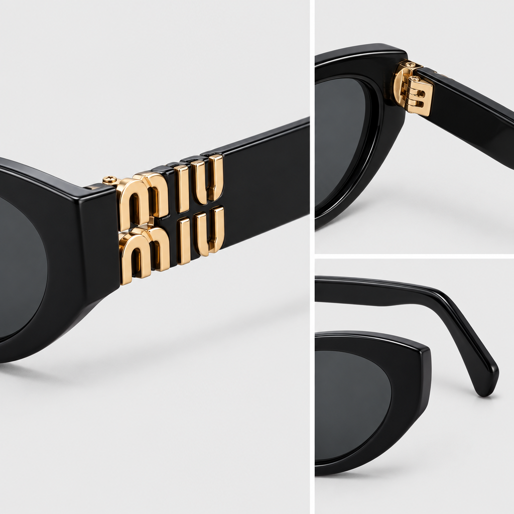 Letter-Detail Cat-Eye Sunglasses — view 4