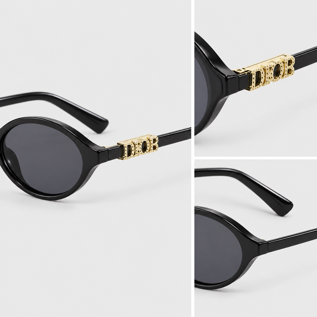 Letter-Temple Cat-Eye Sunglasses — view 4