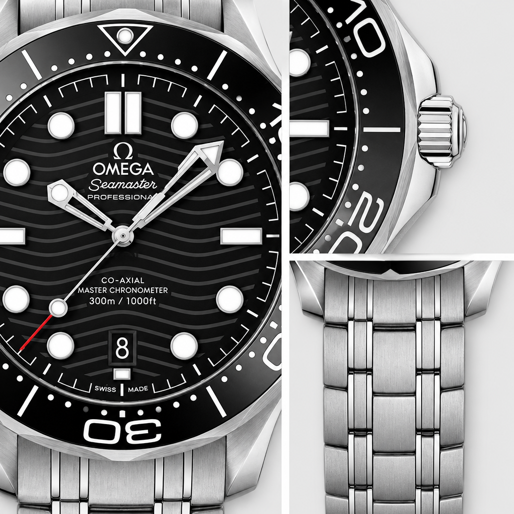 Wave-Pattern Round Bezel Watch — view 4
