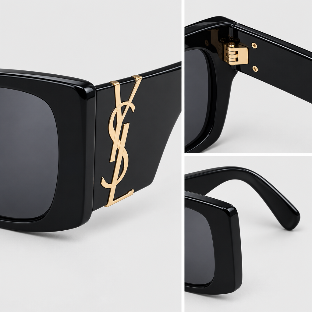 Oversized Black Rectangle Sunglasses — view 4