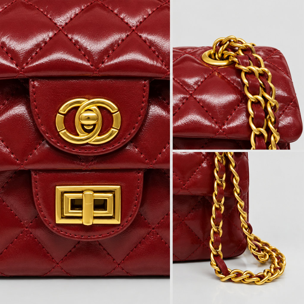 Retro Diamond Quilted Chain Shoulder Bag — view 5