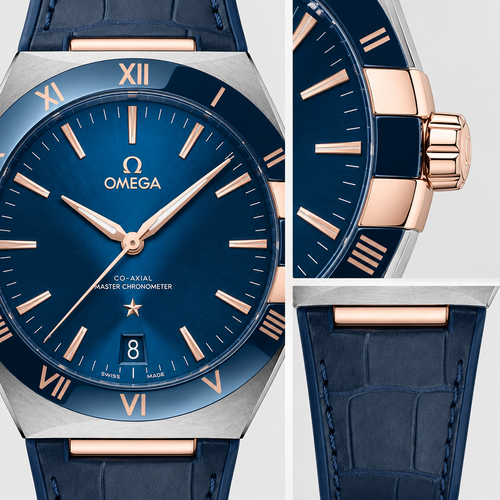 Notched-Bezel Baton-Dial Strap Watch