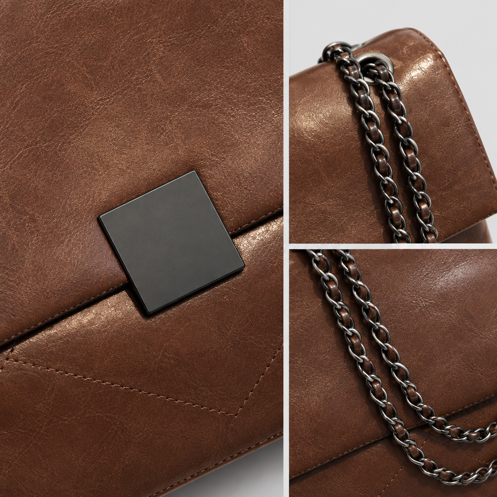 Structured Double-Chain Shoulder Bag — view 5