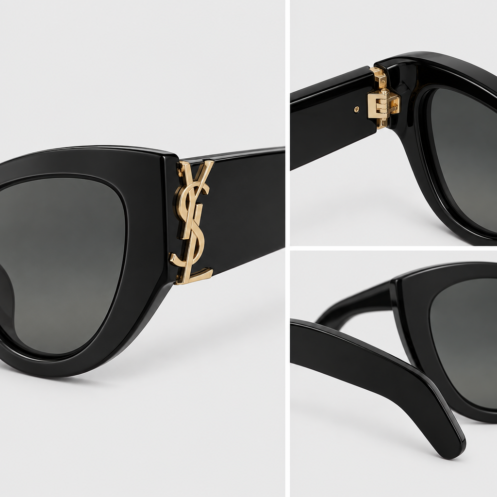 Gold-Logo Retro Cat-Eye Sunglasses — view 4