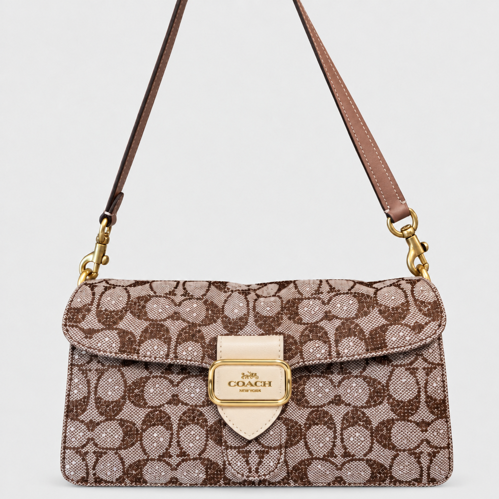 Printed Turn-Lock Shoulder Bag — view 1