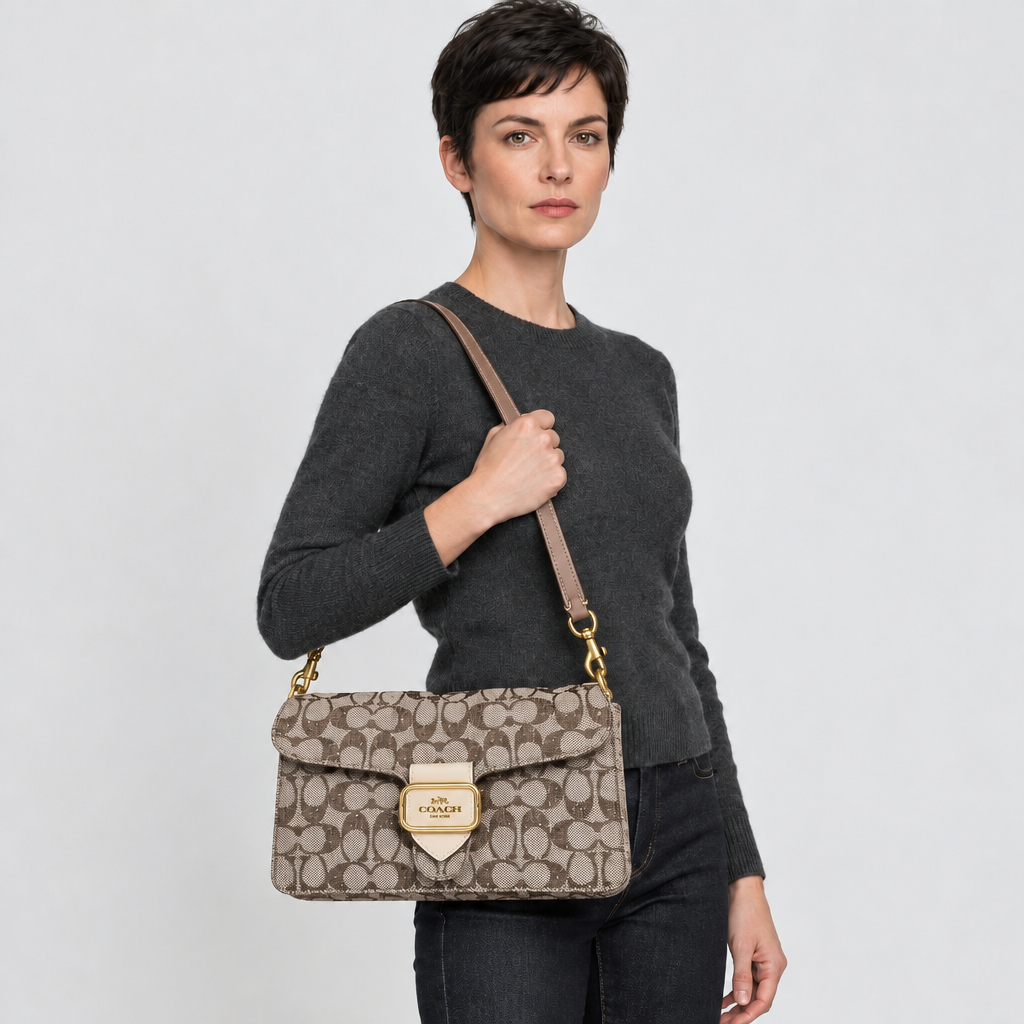 Printed Turn-Lock Shoulder Bag — view 3