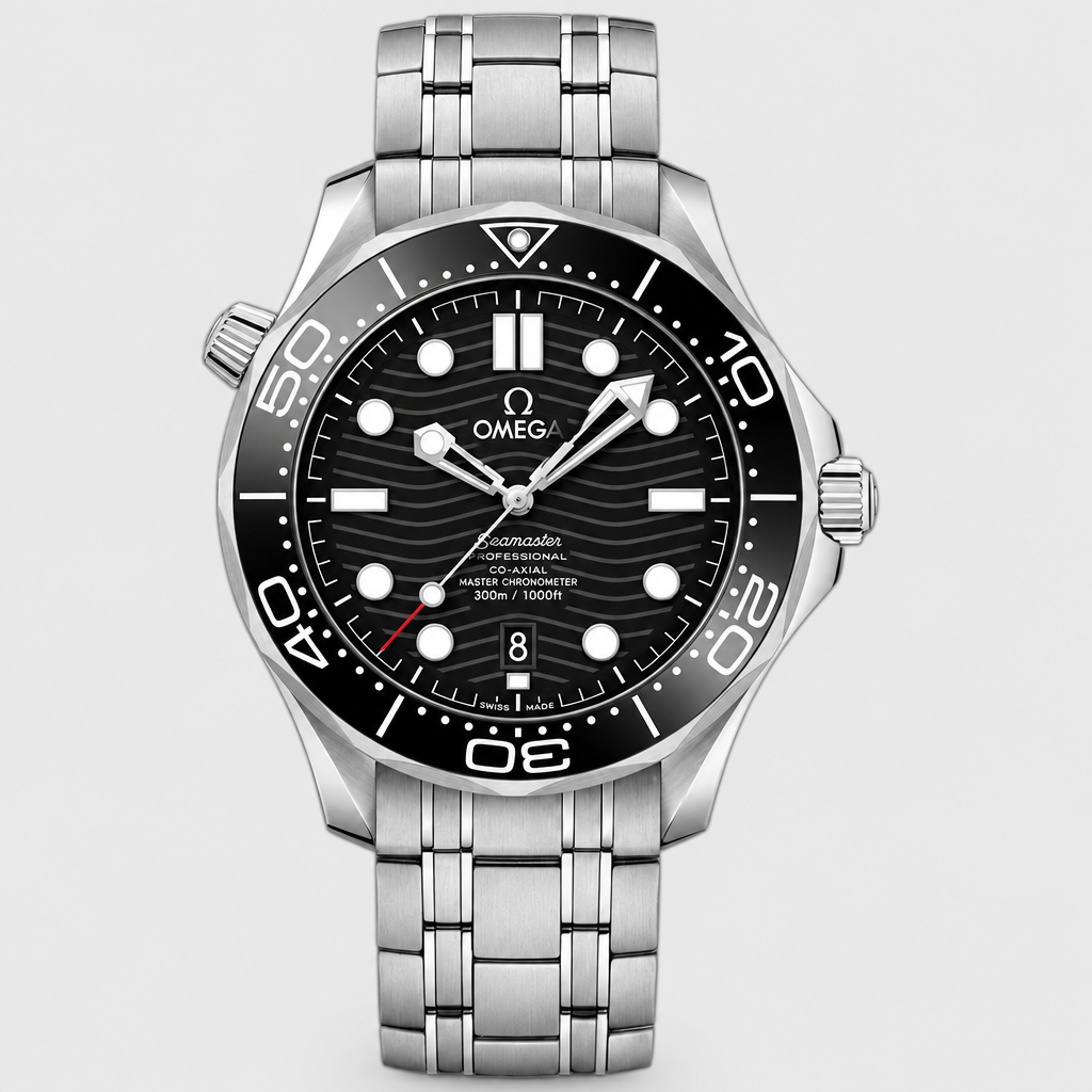 Wave-Pattern Round Bezel Watch — view 2