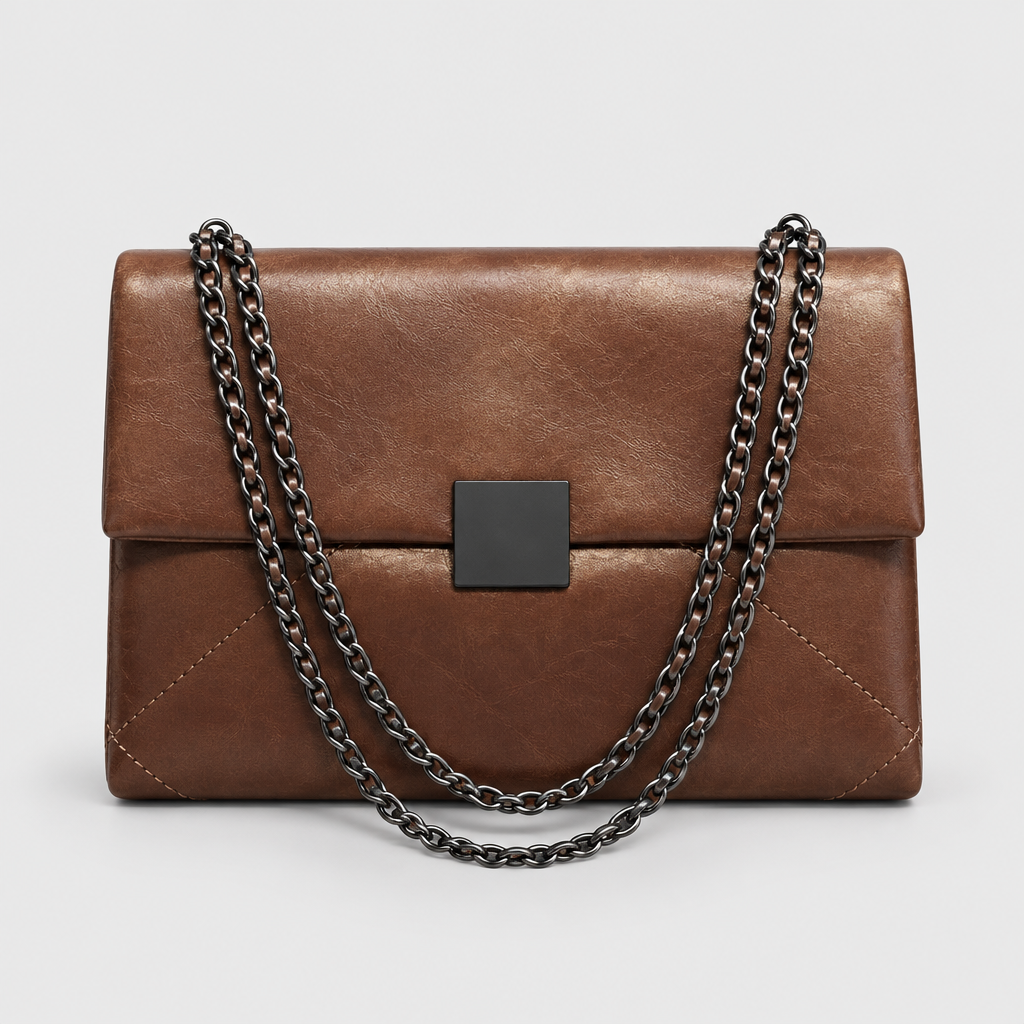 Structured Double-Chain Shoulder Bag — view 3