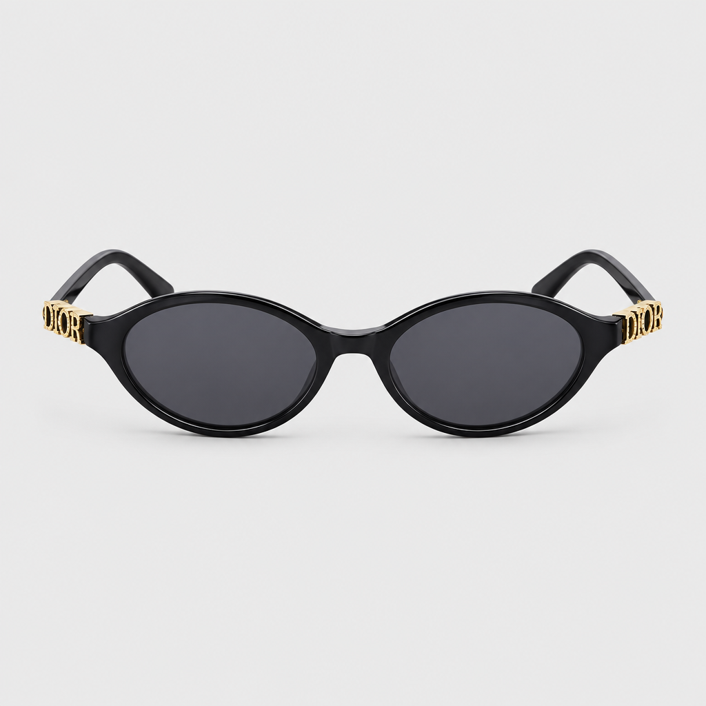 Letter-Temple Cat-Eye Sunglasses — view 2