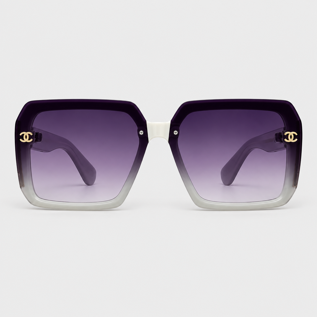 Gold-Hinge Square Sunglasses — view 2