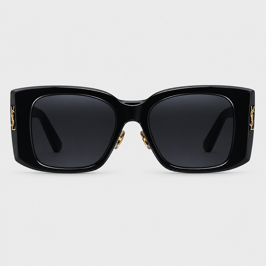 Oversized Black Rectangle Sunglasses — view 2