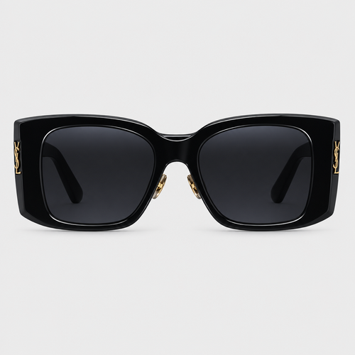 Oversized Black Rectangle Sunglasses
