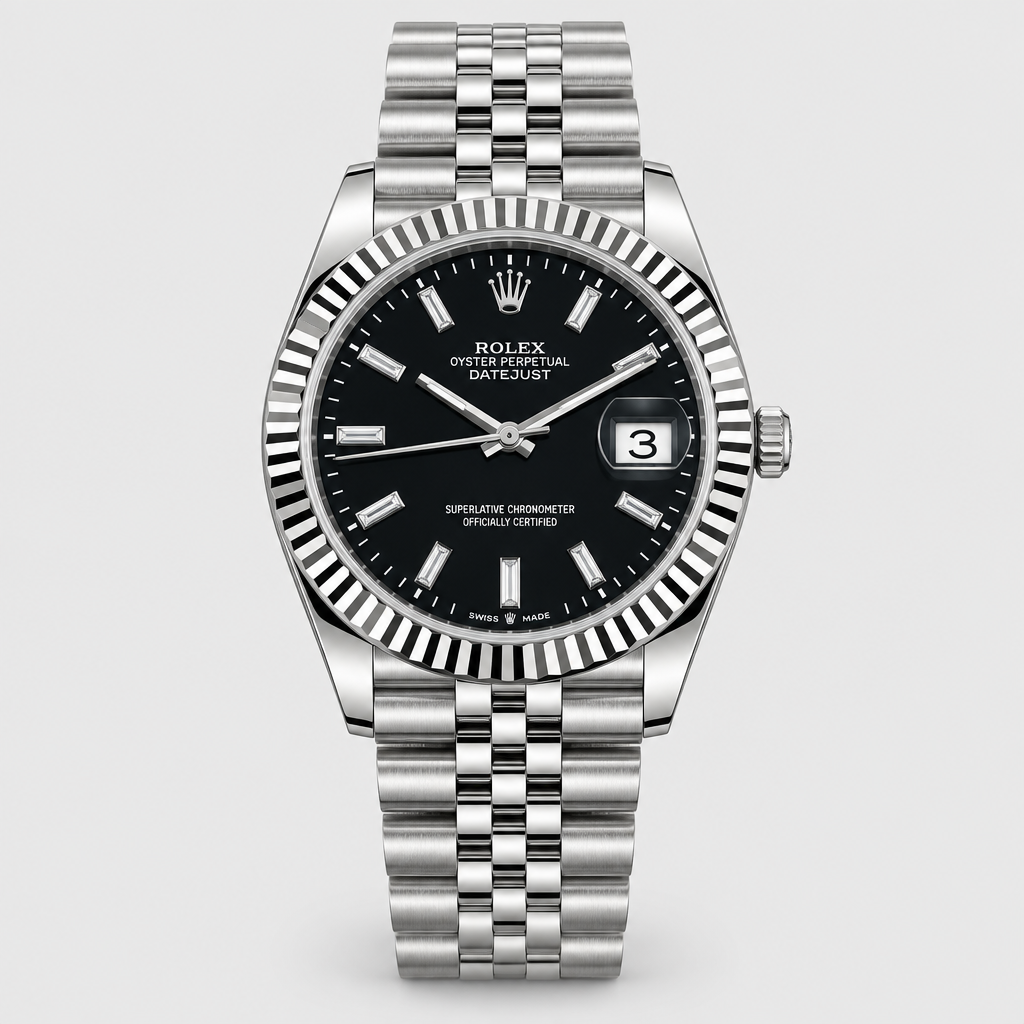 Fluted-Bezel Textured Dial Watch — view 2