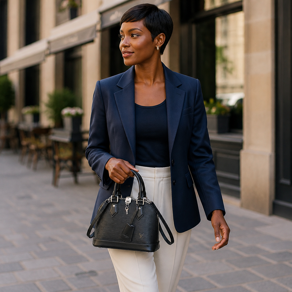 Black Ribbed Dome Handbag — model b lifestyle — Black