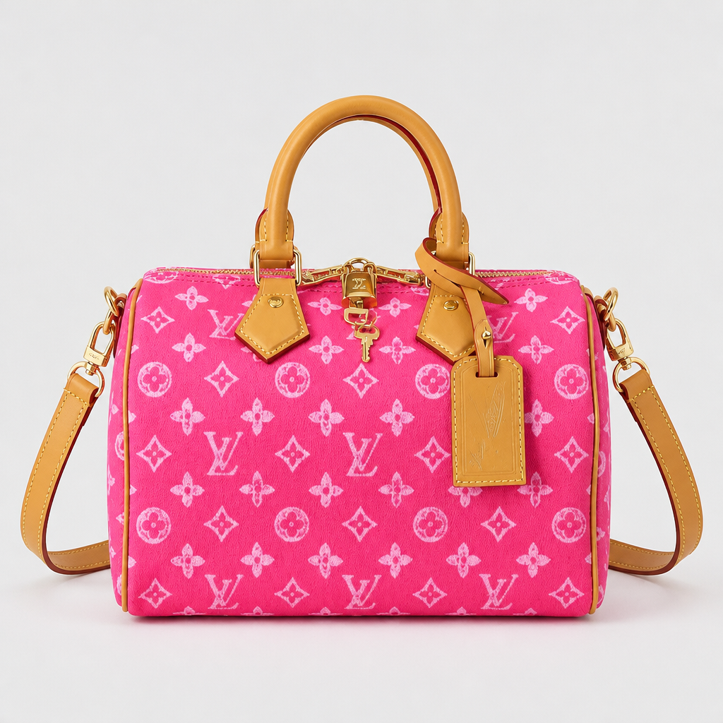 Pink Monogram Angular Handbag — front 2 — Magenta Monogram