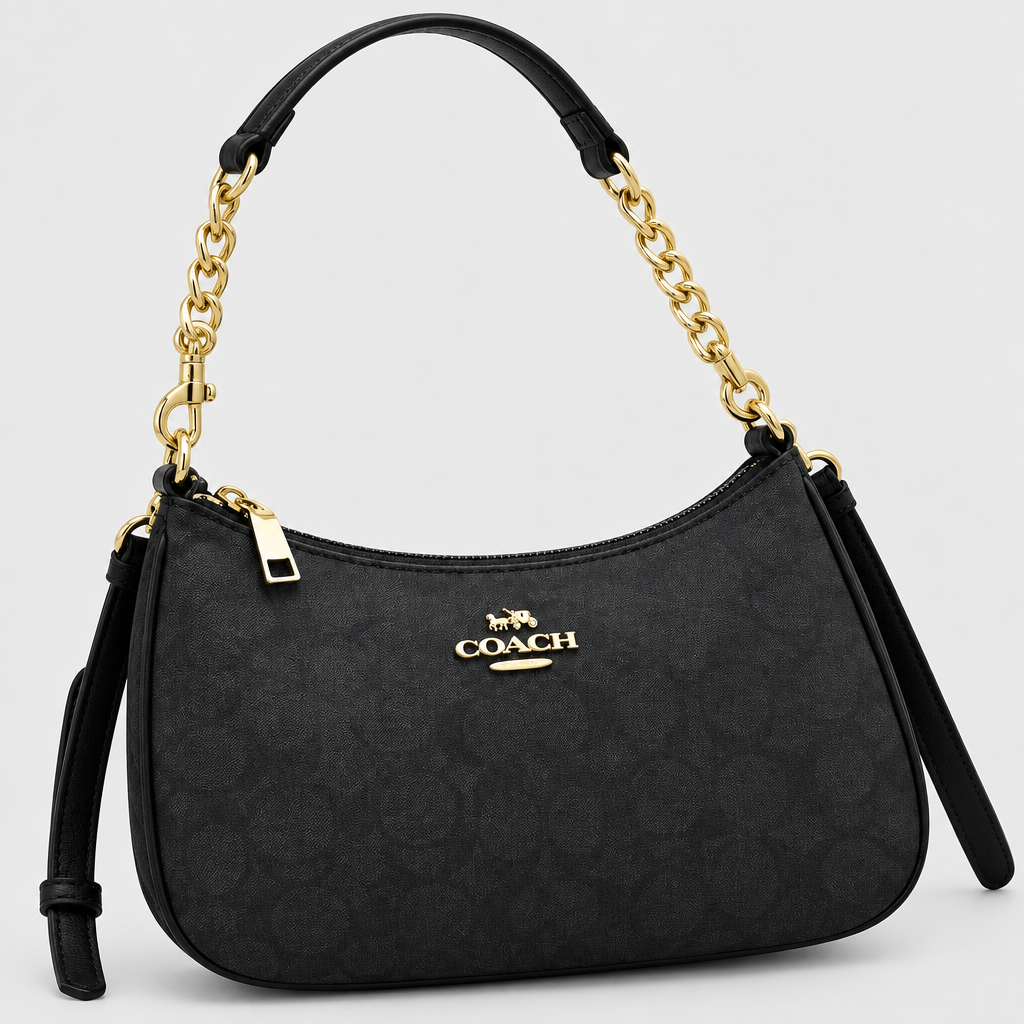 Curved Zip Top Shoulder Bag — view 4