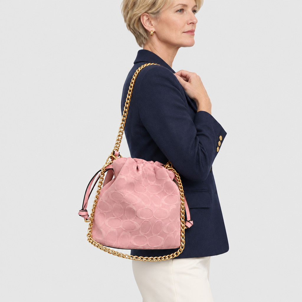 Drawstring Chain Bucket Bag — view 5