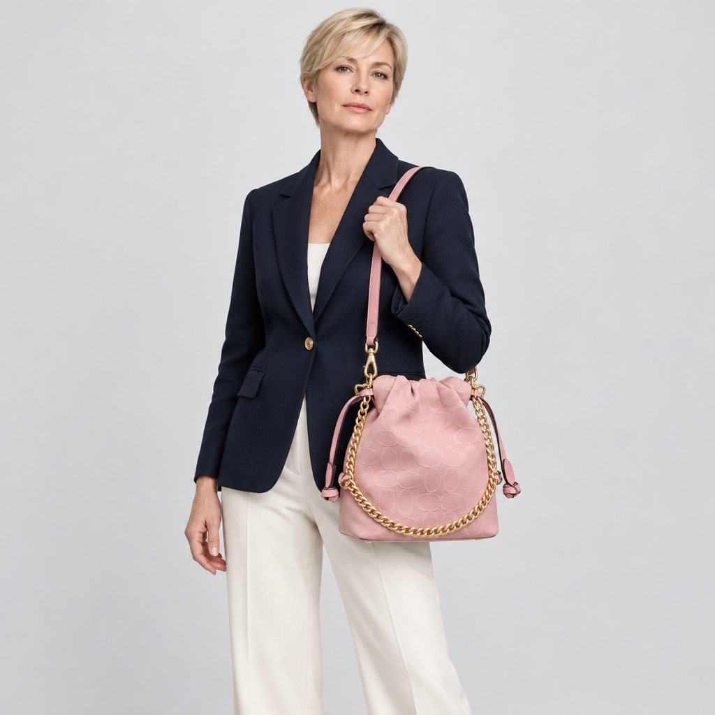 Drawstring Chain Bucket Bag — view 3