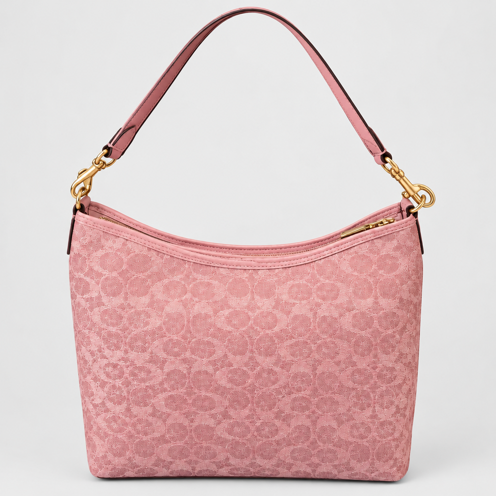 Pink Circular Print Hobo Bag — view 4