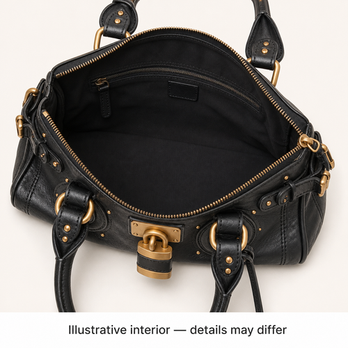 Retro Lock Accent PU Satchel