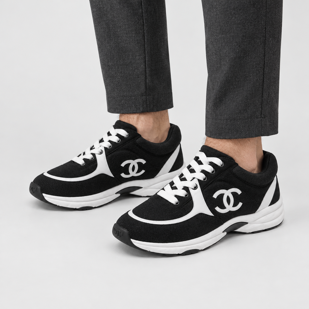 Unisex Black and White Sneakers — view 2