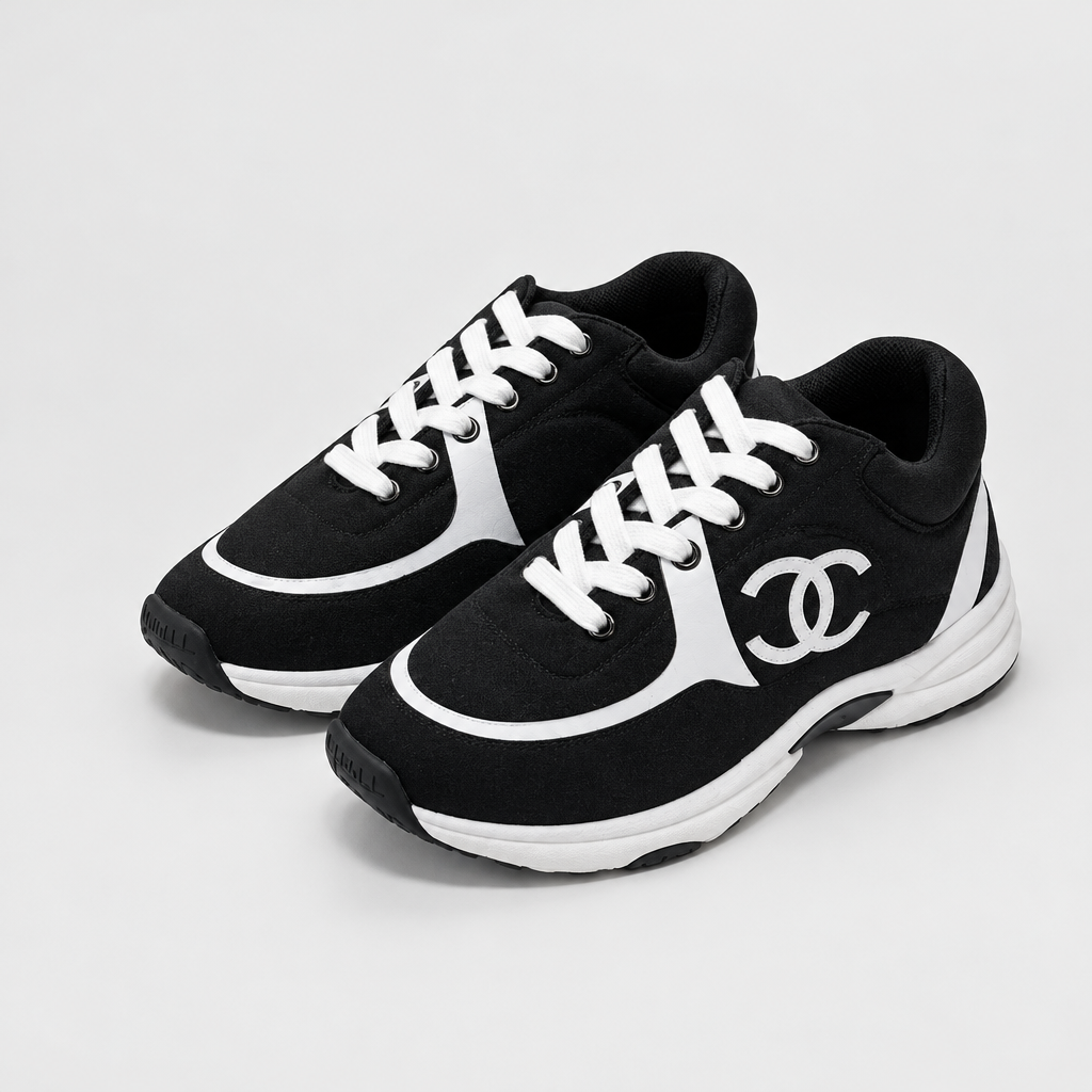 Unisex Black and White Sneakers — view 1