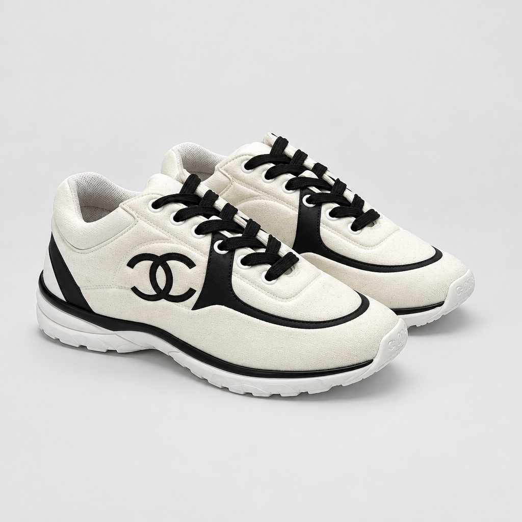 Unisex Black and White Sneakers — view 7
