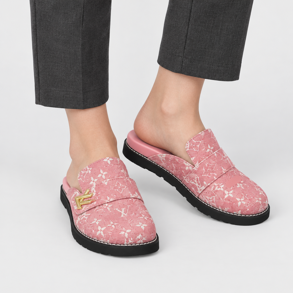 Unisex Patterned Platform Clog Mules — view 4