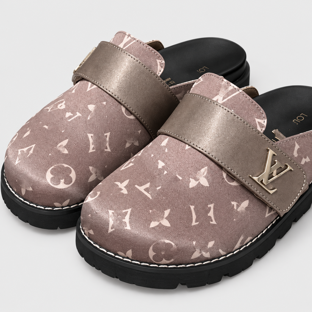 Unisex Patterned Platform Clog Mules — view 3
