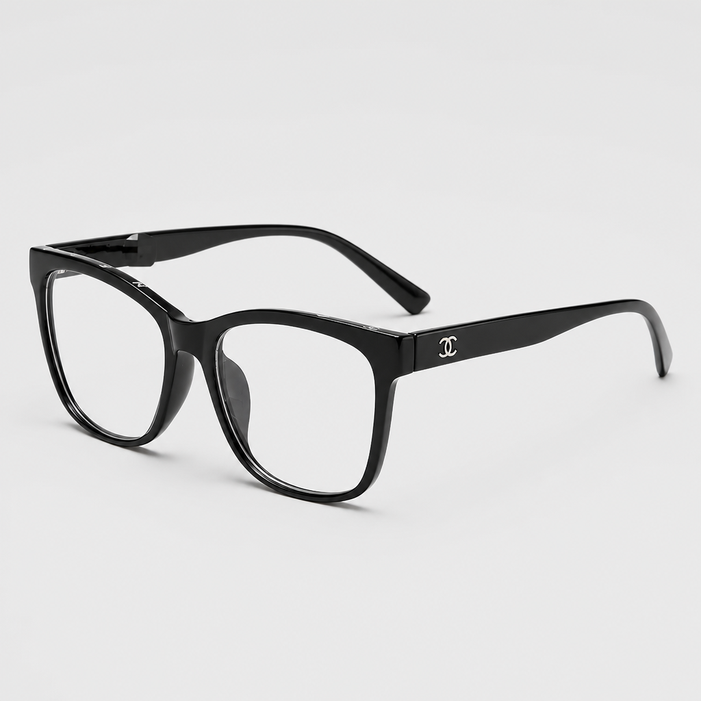 Classic Black Square Eyewear — full product view