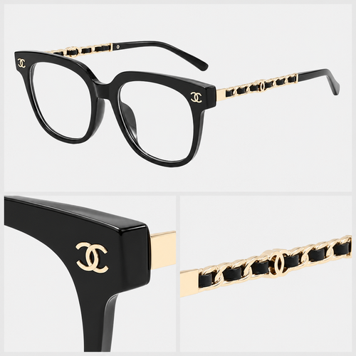Rounded Square Chain-Detail Eyewear