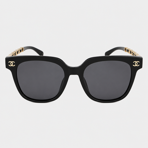 Rounded Square Chain-Detail Eyewear