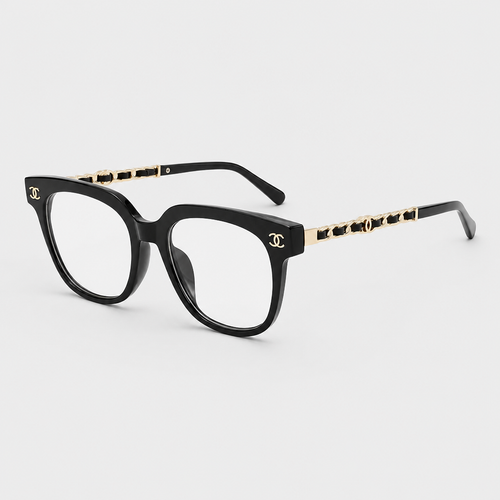 Rounded Square Chain-Detail Eyewear