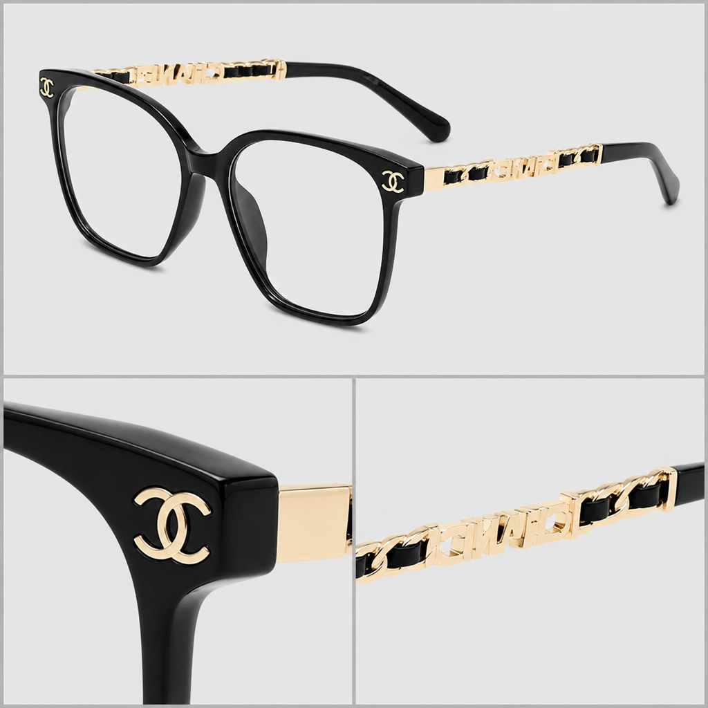 Soft Cat-Eye Eyewear — close-up collage of visible material and hardware details